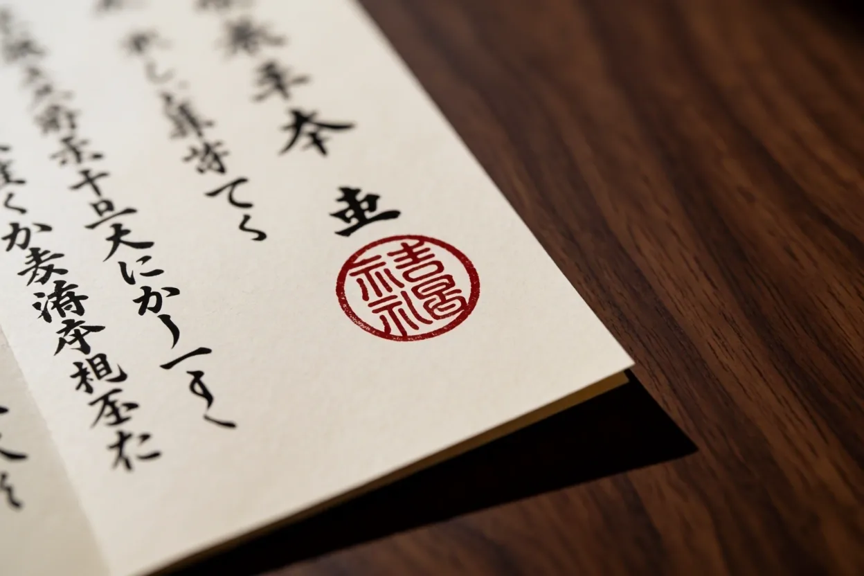 日本の公的文書のクローズアップ